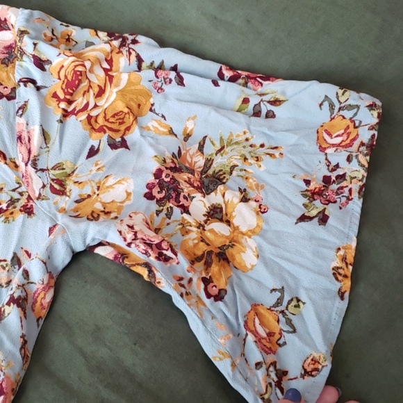 Surplice Floral Ruffle Mini Dress-Great for Spring - Picture 4 of 4